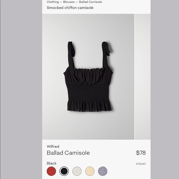 Aritzia Ballad Camisole BNWT Size XS - Picture 3 of 5